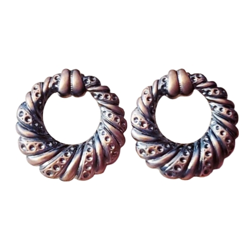 Vintage Style Bronze Hoop Earrings